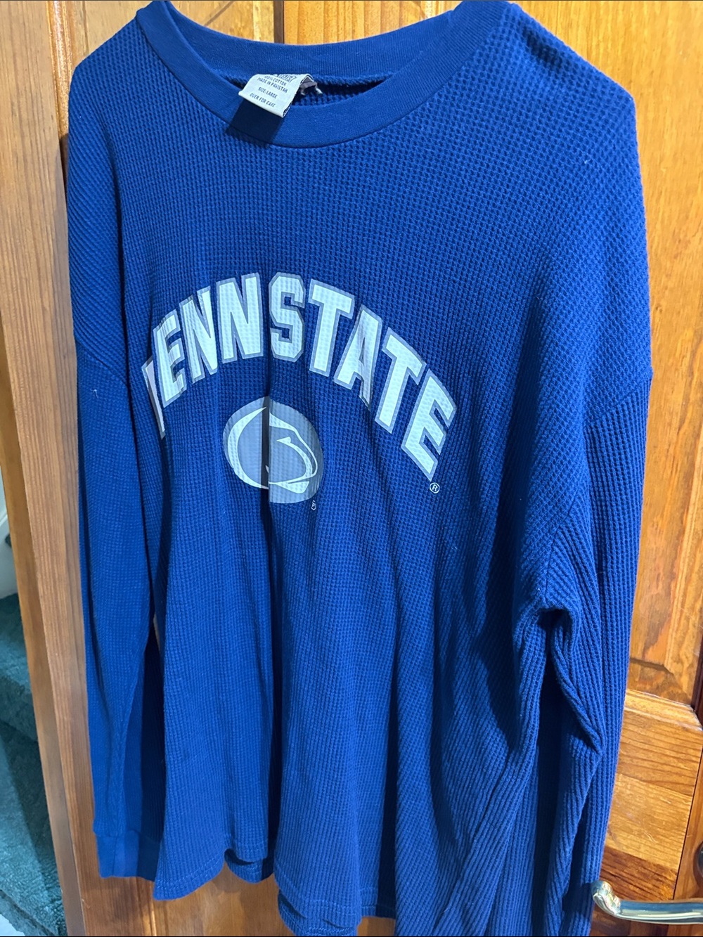 Penn State Waffle-Knit Long Sleeve Crewneck - Blue